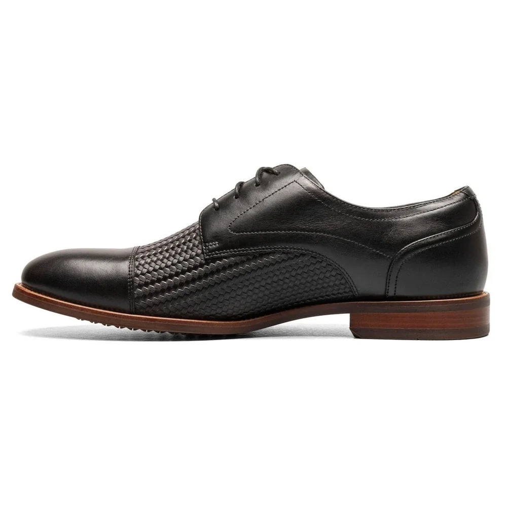 Florsheim Rucci Weave Cap Toe Oxford Men's Oxford Black leather 8.5 M